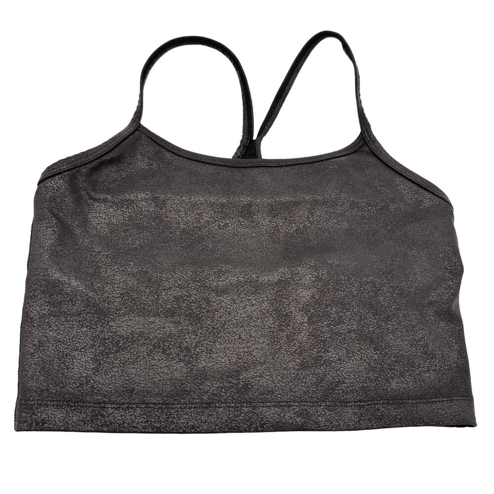 Aerie Offline Stretch Medium Support Black Metallic Sports Bra Size XS